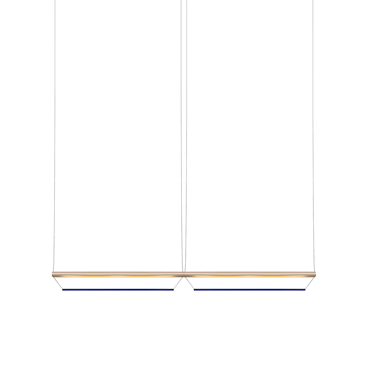 Tier 100 Horizontal Pendant Light: 2H + Anodized Silver + Sapphire