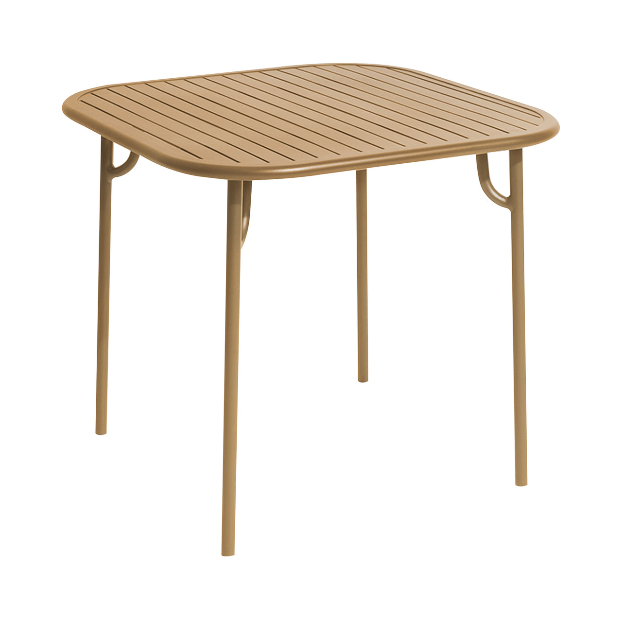 Week-End Square Dining Table with Slats: Gold