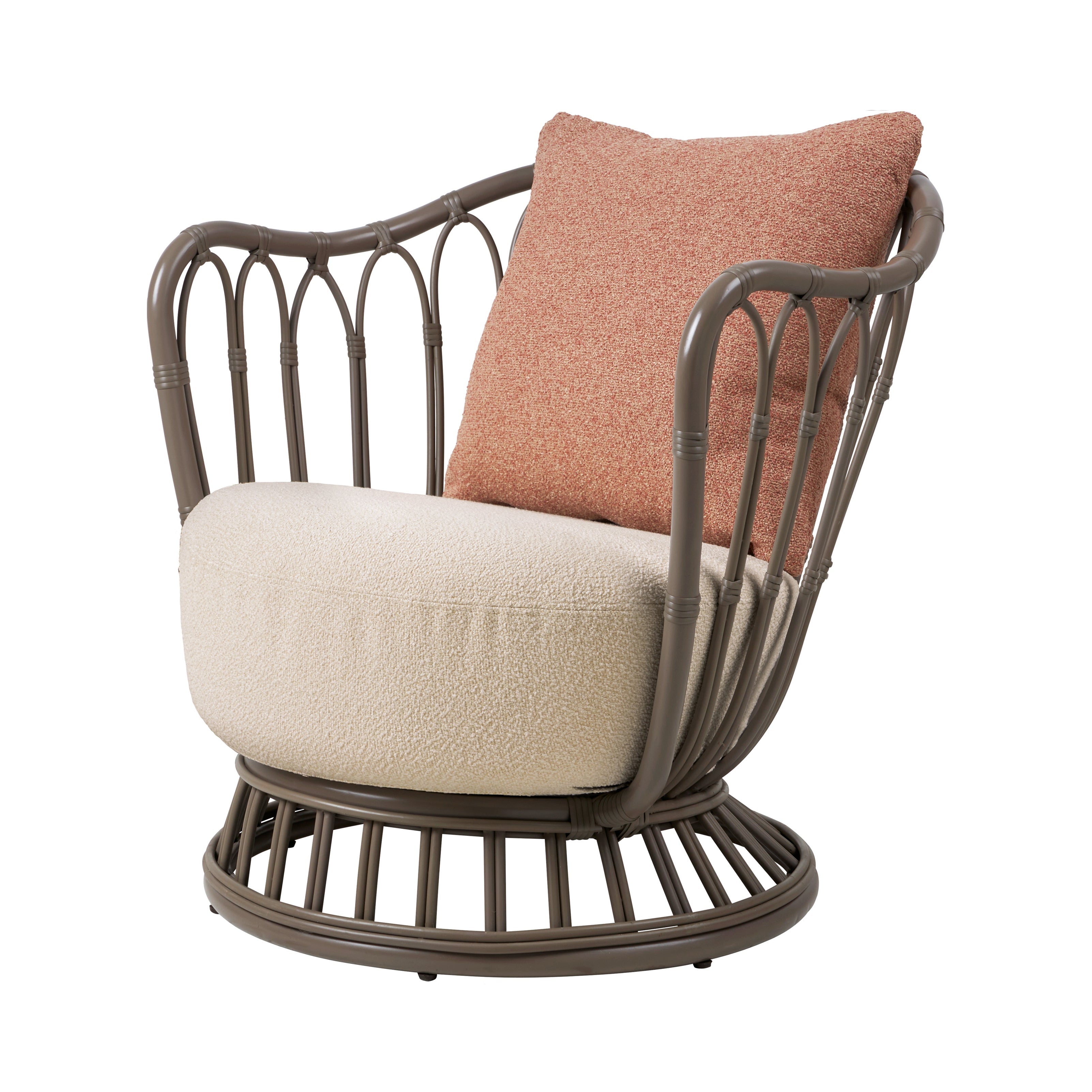 Grace Outdoor Lounge Chair: Fully Upholstered + Mushroom Grey