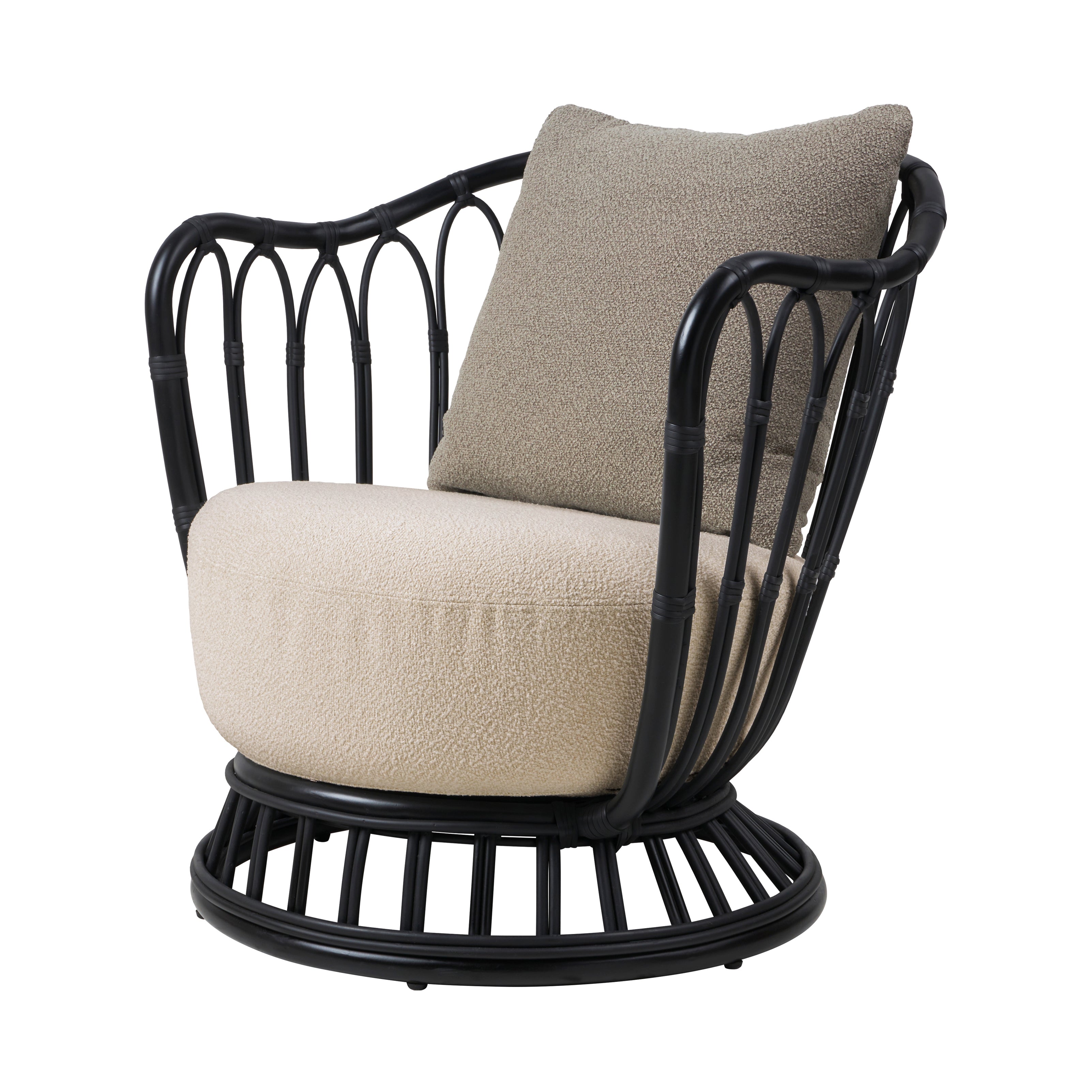 Grace Outdoor Lounge Chair: Fully Upholstered + Black