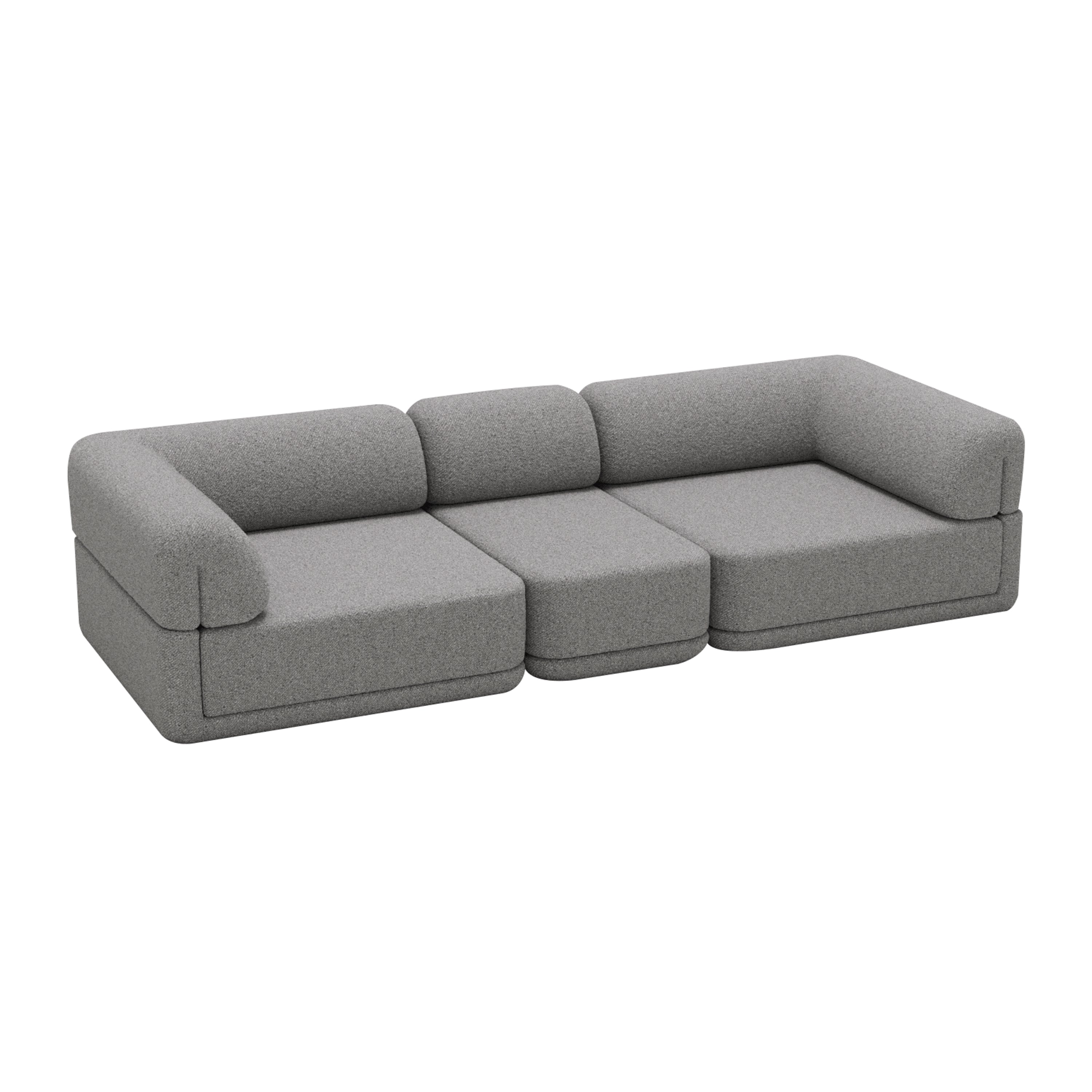 Cube Modular Sofa: Slim + Configuration 6 +  Boucle Grey