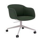 Fiber Soft Armchair: Swivel Base with Castors + Tilt + Upholstered Shell + Grey