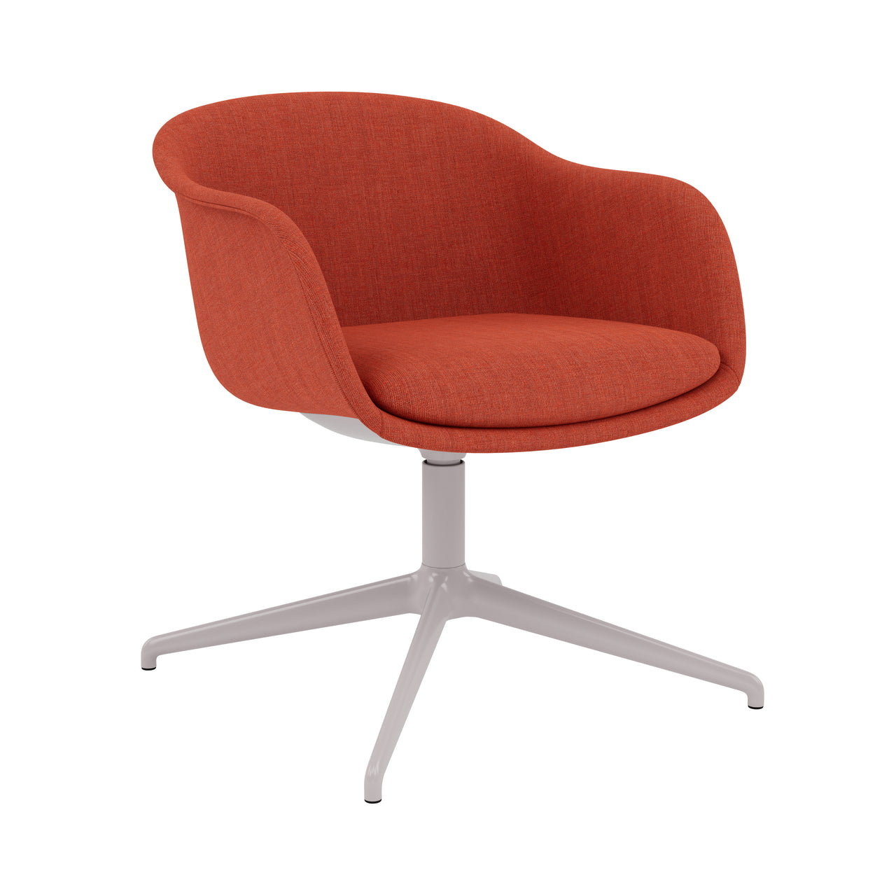 Fiber Conference Armchair: Swivel Base with Return + Recycled Shell + Grey