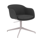 Fiber Conference Armchair: Swivel Base with Return + Recycled Shell + Tilt + Grey