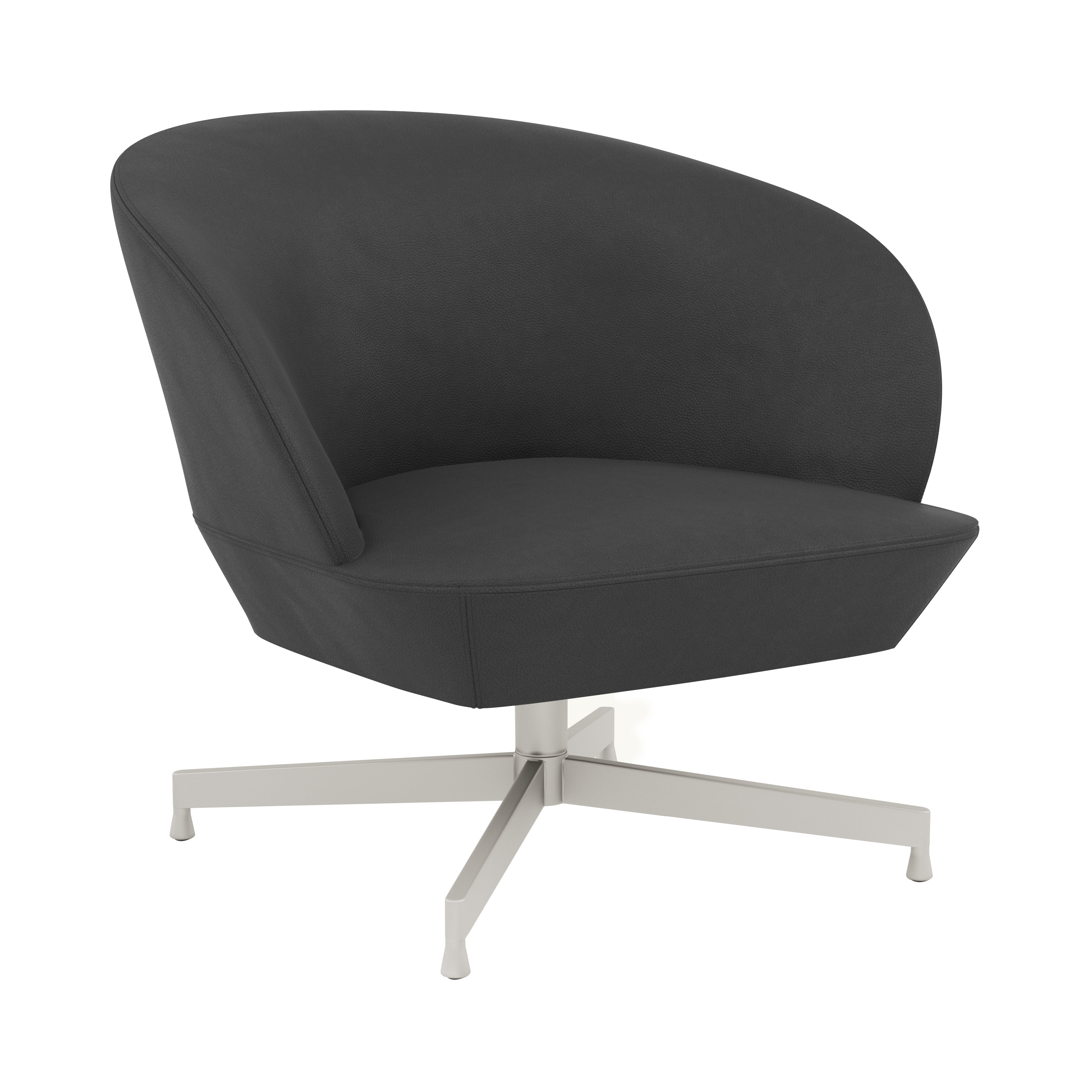 Oslo Lounge Chair: Swivel Base + Grey