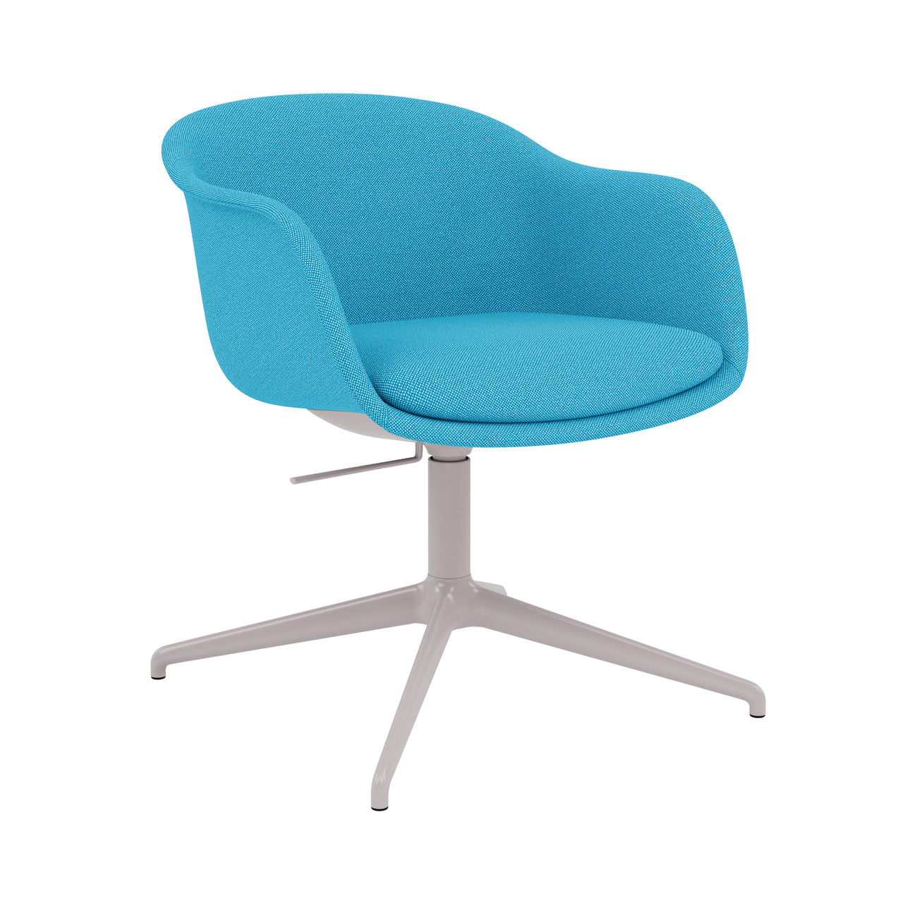 Fiber Conference Armchair: Swivel Base with Return + Recycled Shell + Tilt + Grey