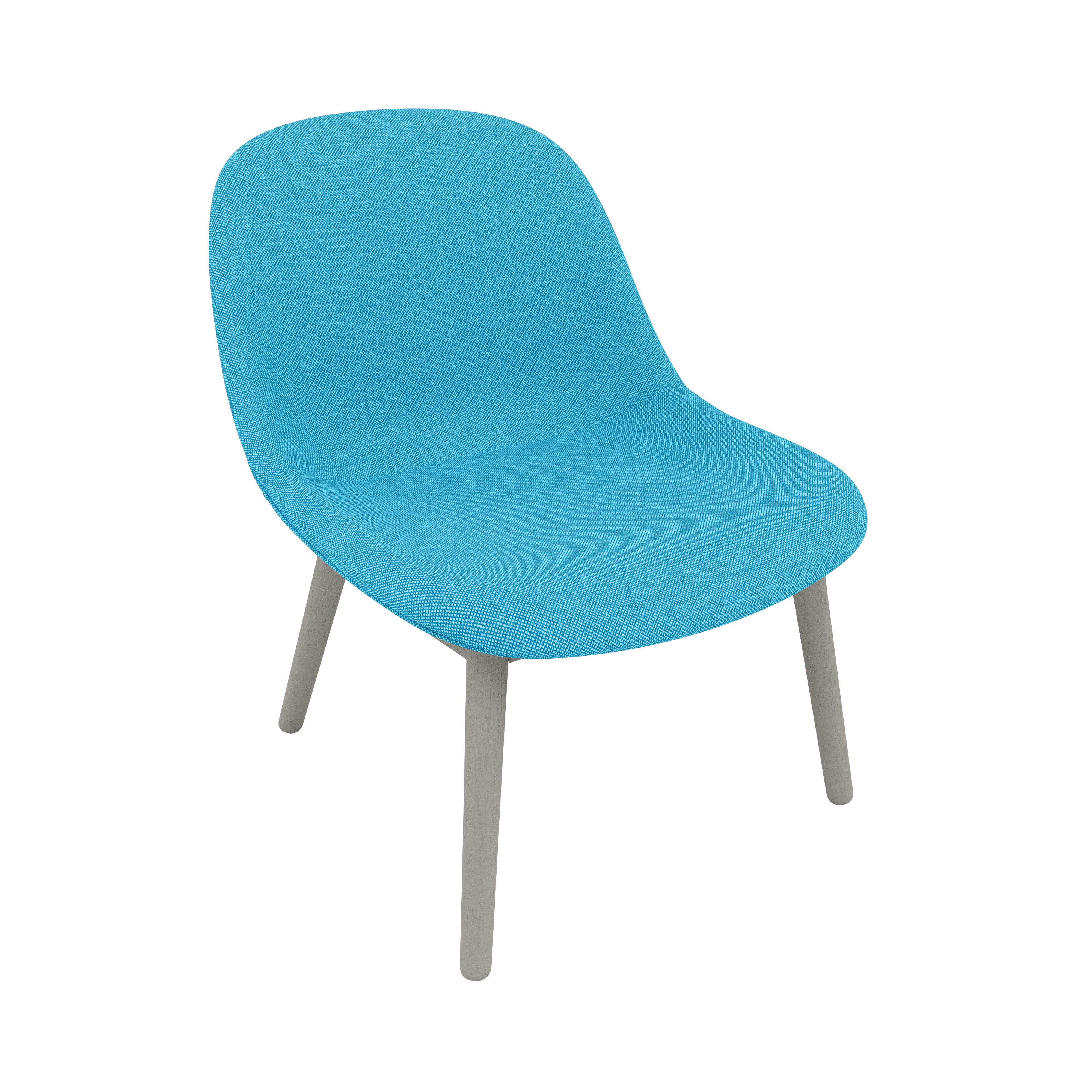 Fiber Lounge Chair: Wood Base + Upholstered + Grey