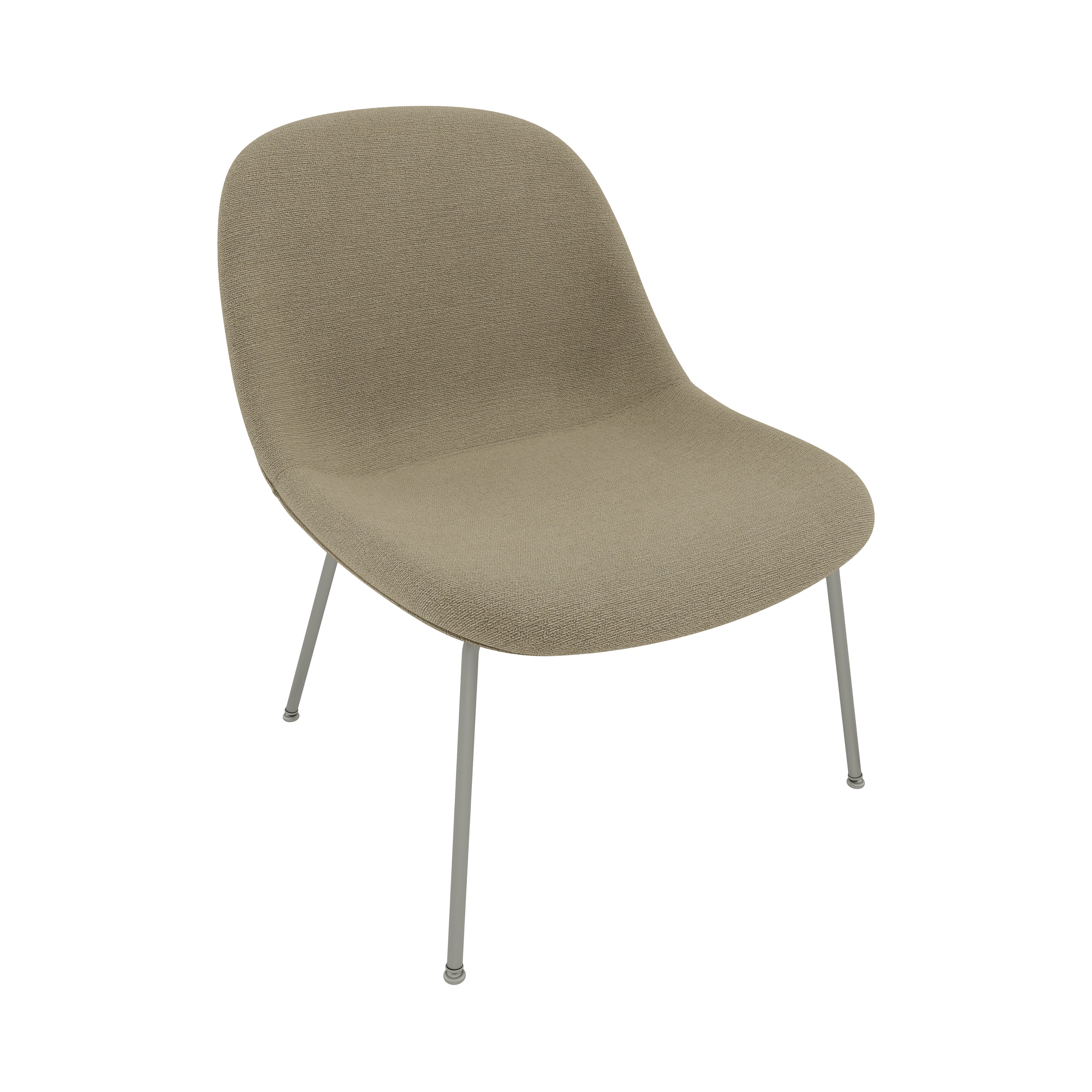 Fiber Lounge Chair: Tube Base + Upholstered + Grey