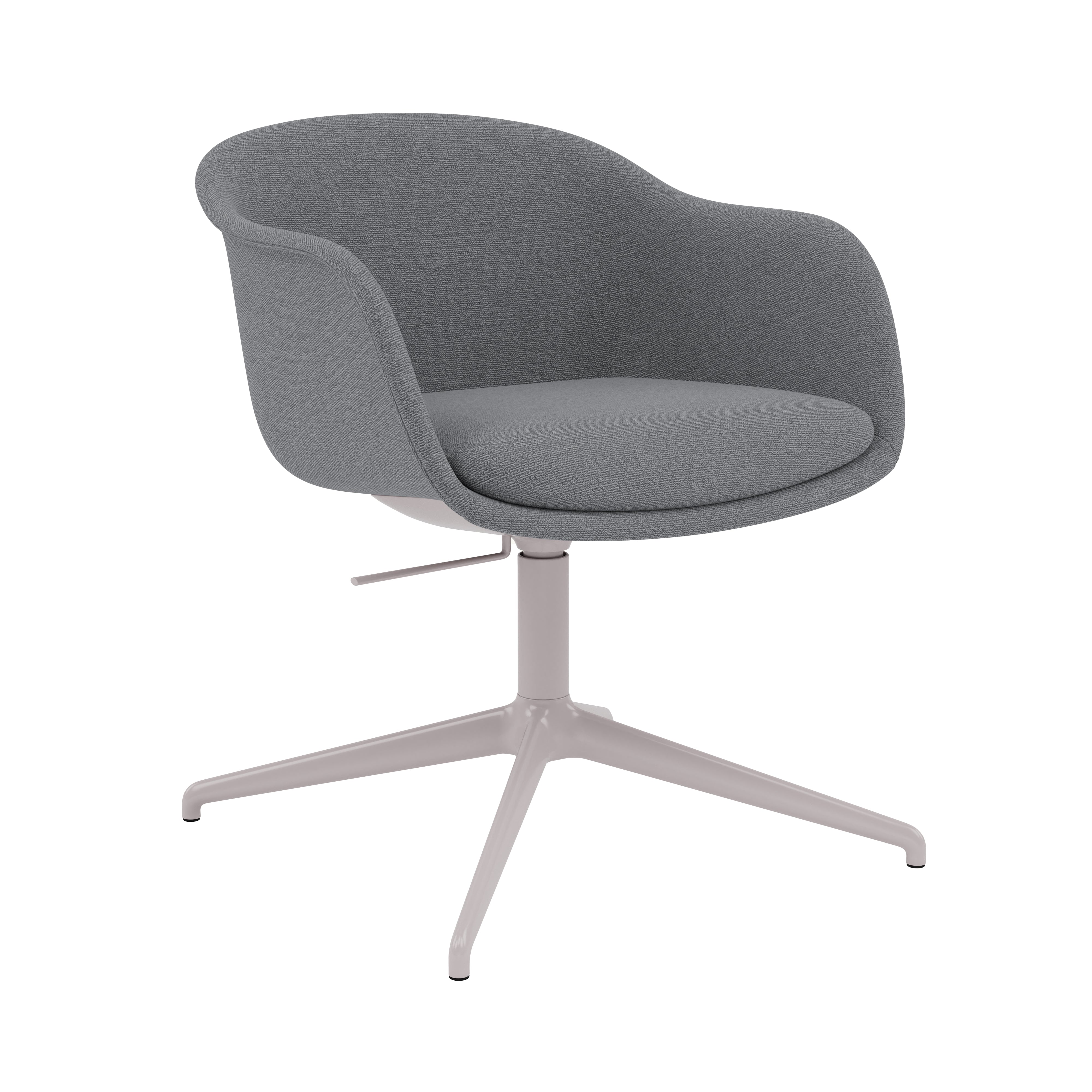 Fiber Conference Armchair: Swivel Base with Return + Recycled Shell + Tilt + Grey