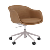 Fiber Conference Armchair: Swivel Base with Castors + Gaslift + Tilt + Recycled Shell + Grey