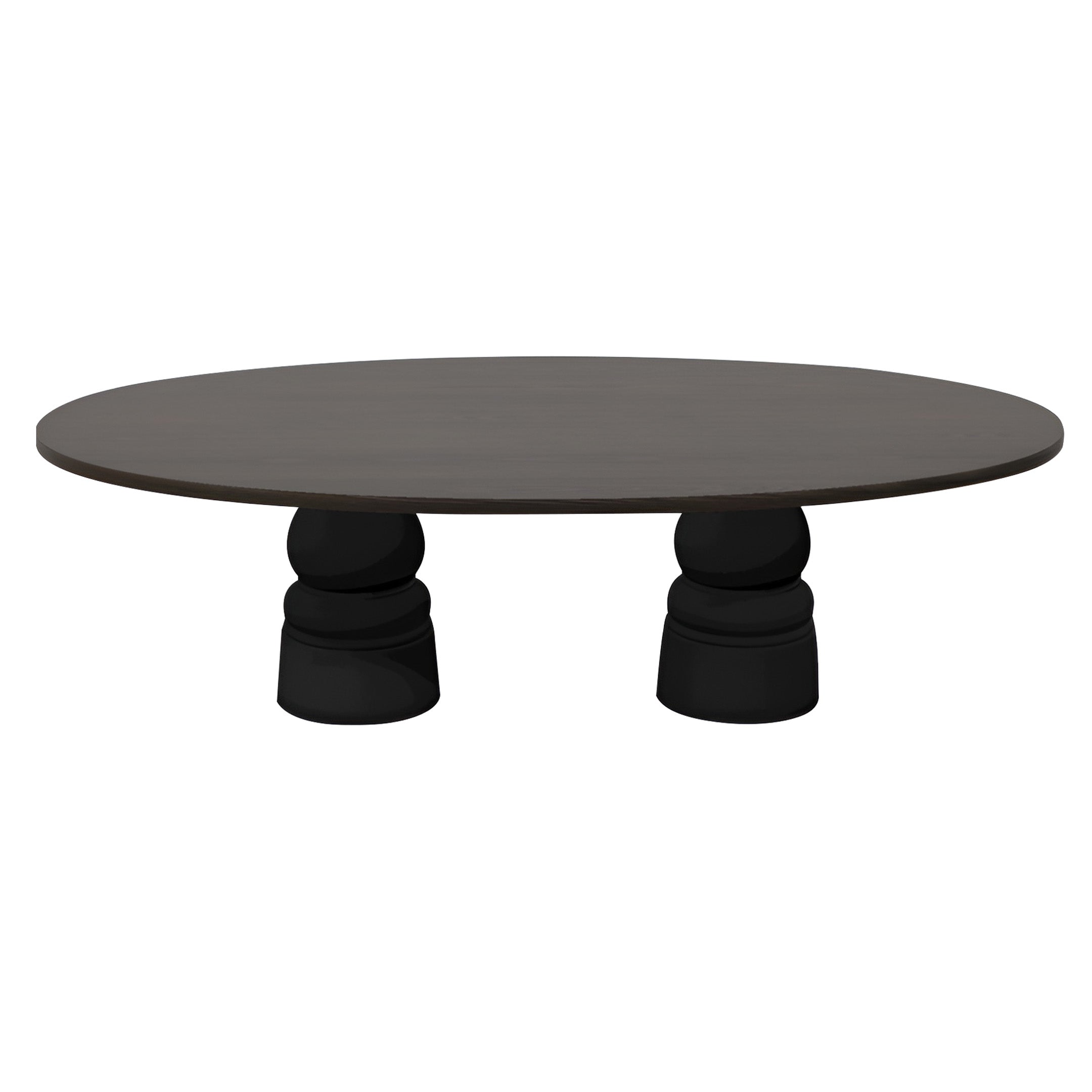 Container Oval Table: Large + New Antiques + Grey Stained + Black
