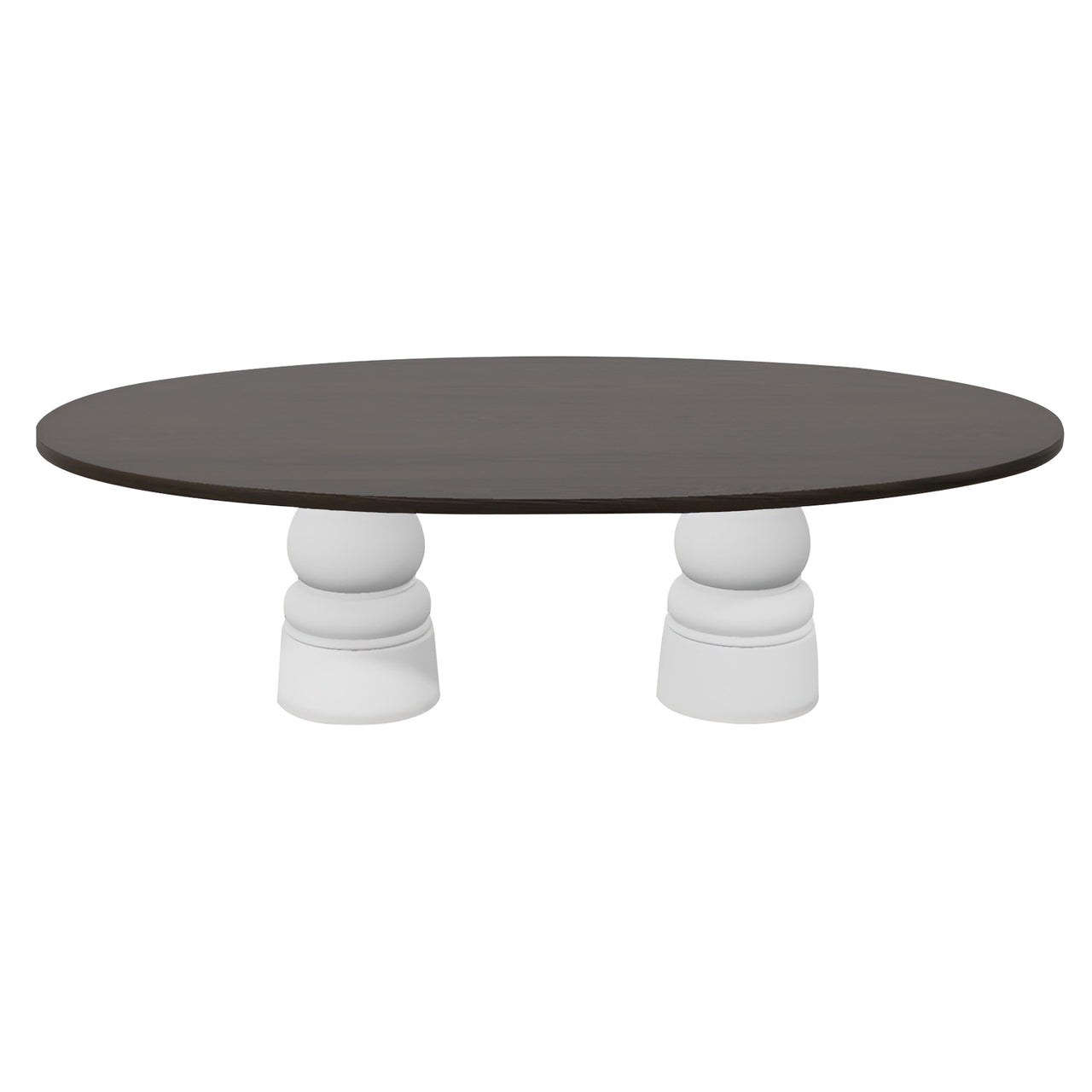 Container Oval Table: Large + New Antiques + Grey Stained + White