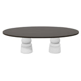 Container Oval Table: Large + New Antiques + Grey Stained + White