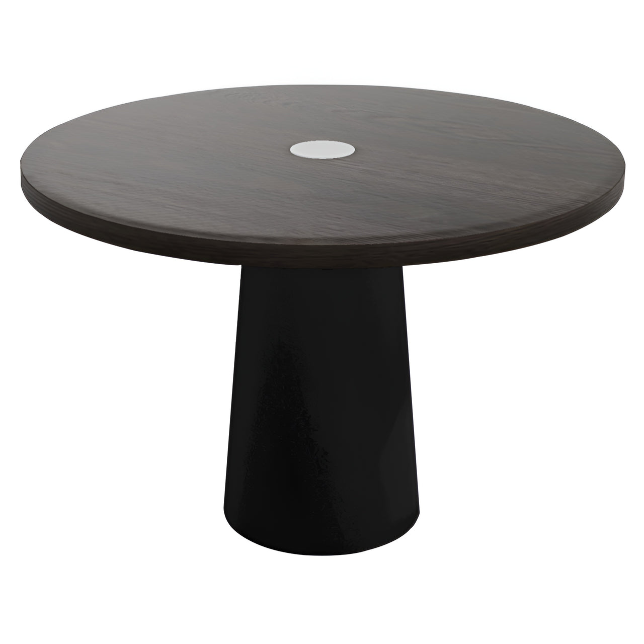 Container Round Table: Medium + Grey Stained with Hole + Black