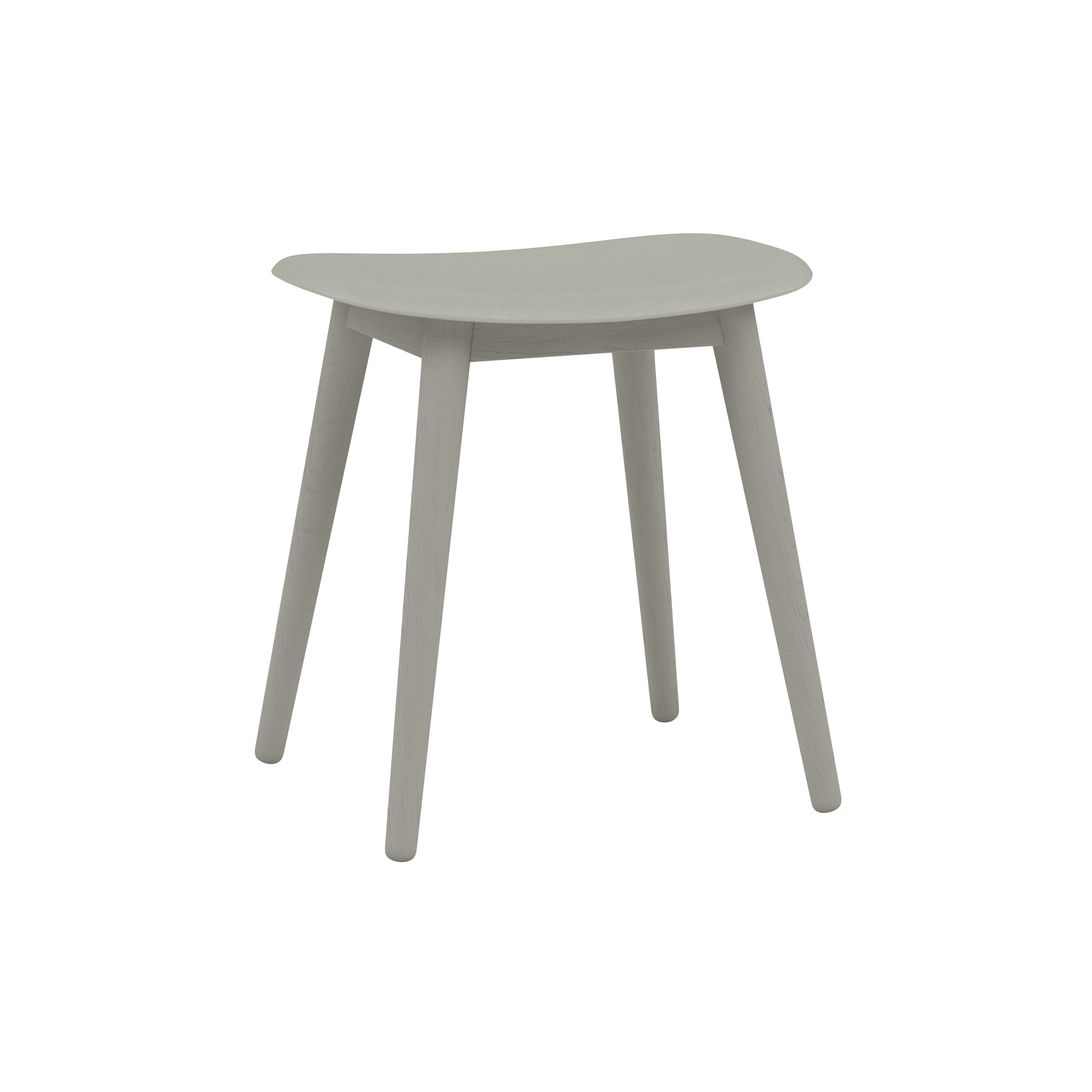 Fiber Stool: Wood Base + Grey + Grey