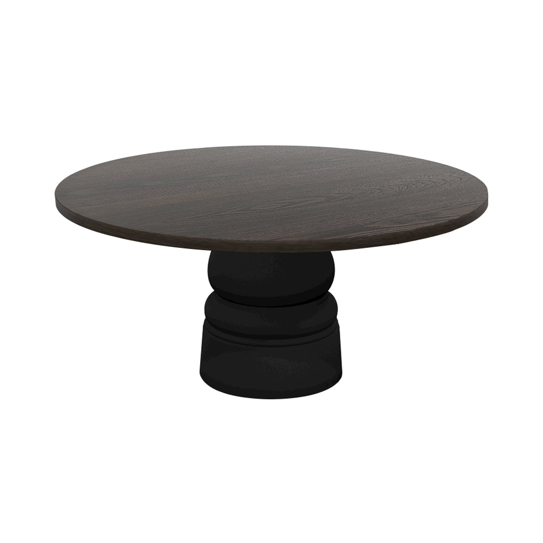 Container Round Table: Extra Large + New Antiques + Grey stained + Black