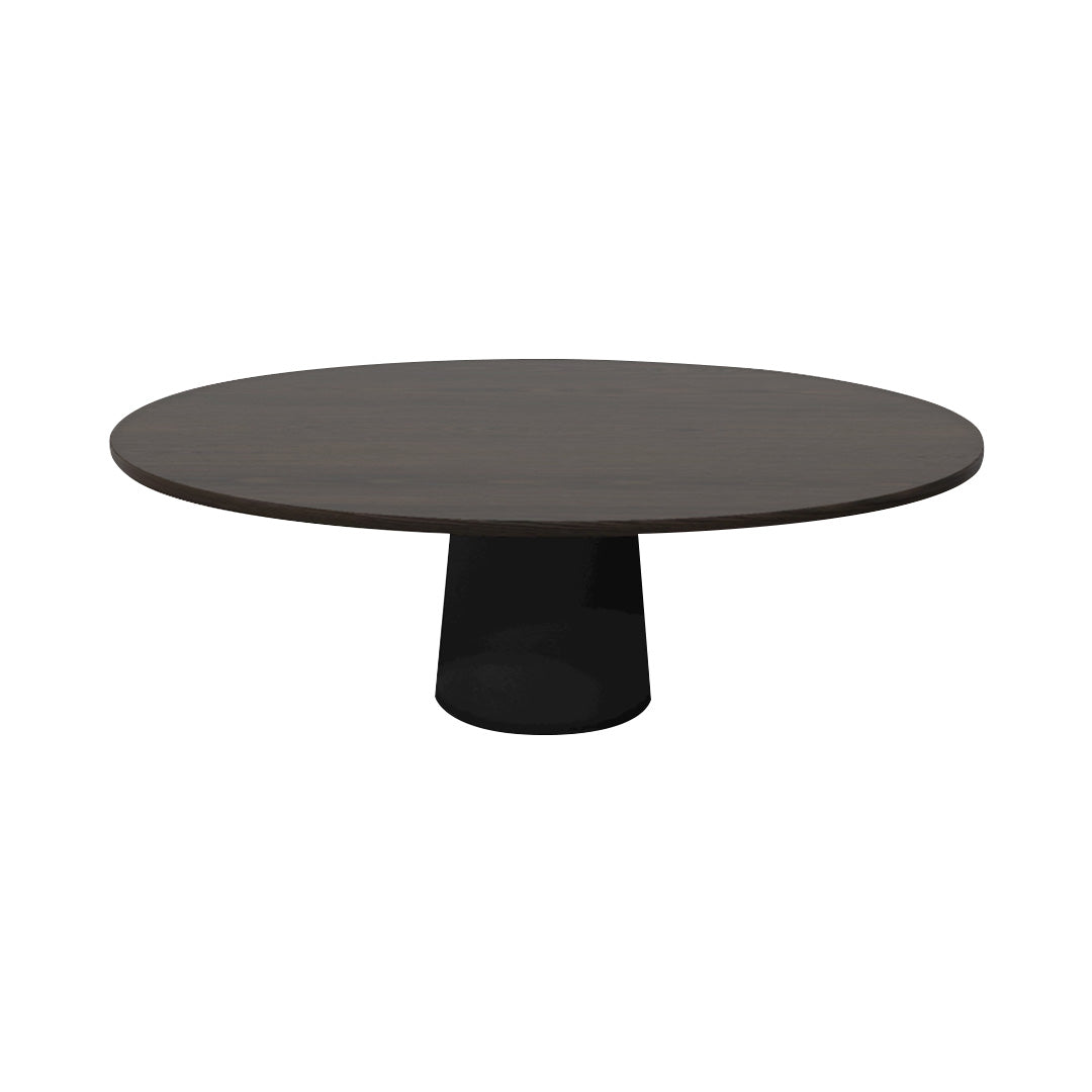 Container Oval Table: Small + Grey Stained + Black