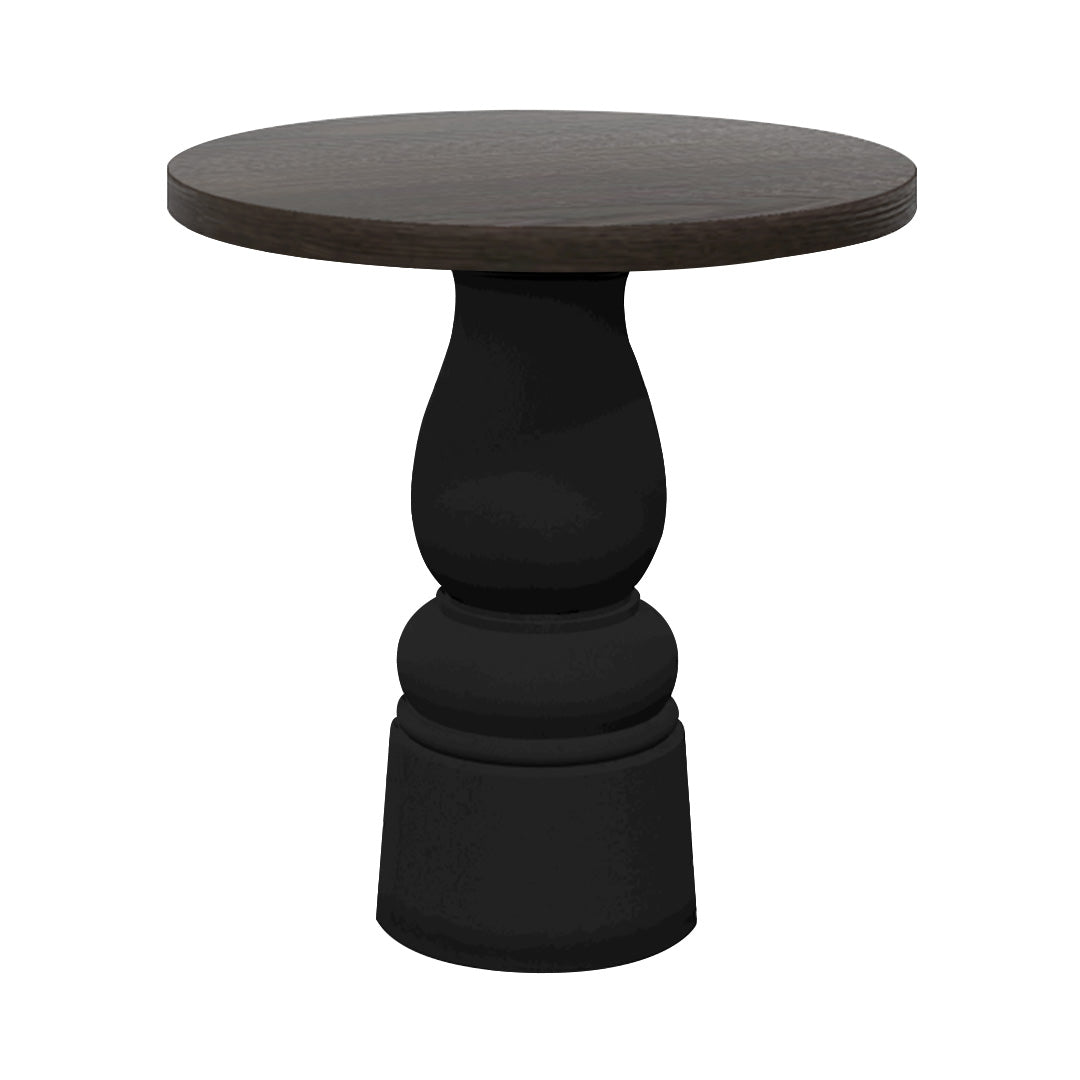 Container Round Table: Extra Small + New Antiques + Grey Stained + Black