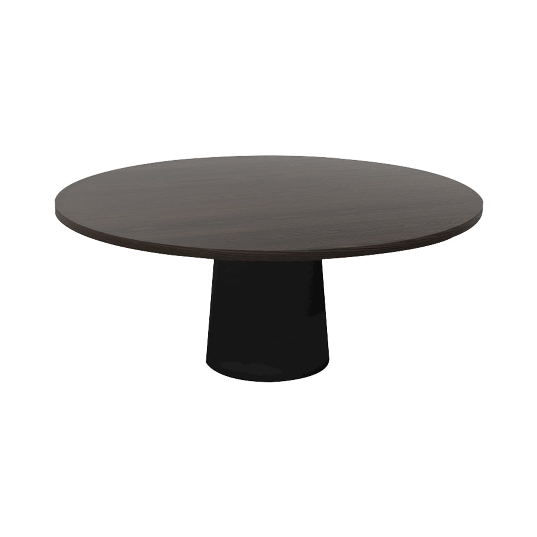 Container Round Table: XXL + Cable Feed + Grey stained + Black