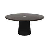 Container Round Table: Extra Large + Grey Stained with Hole + Black