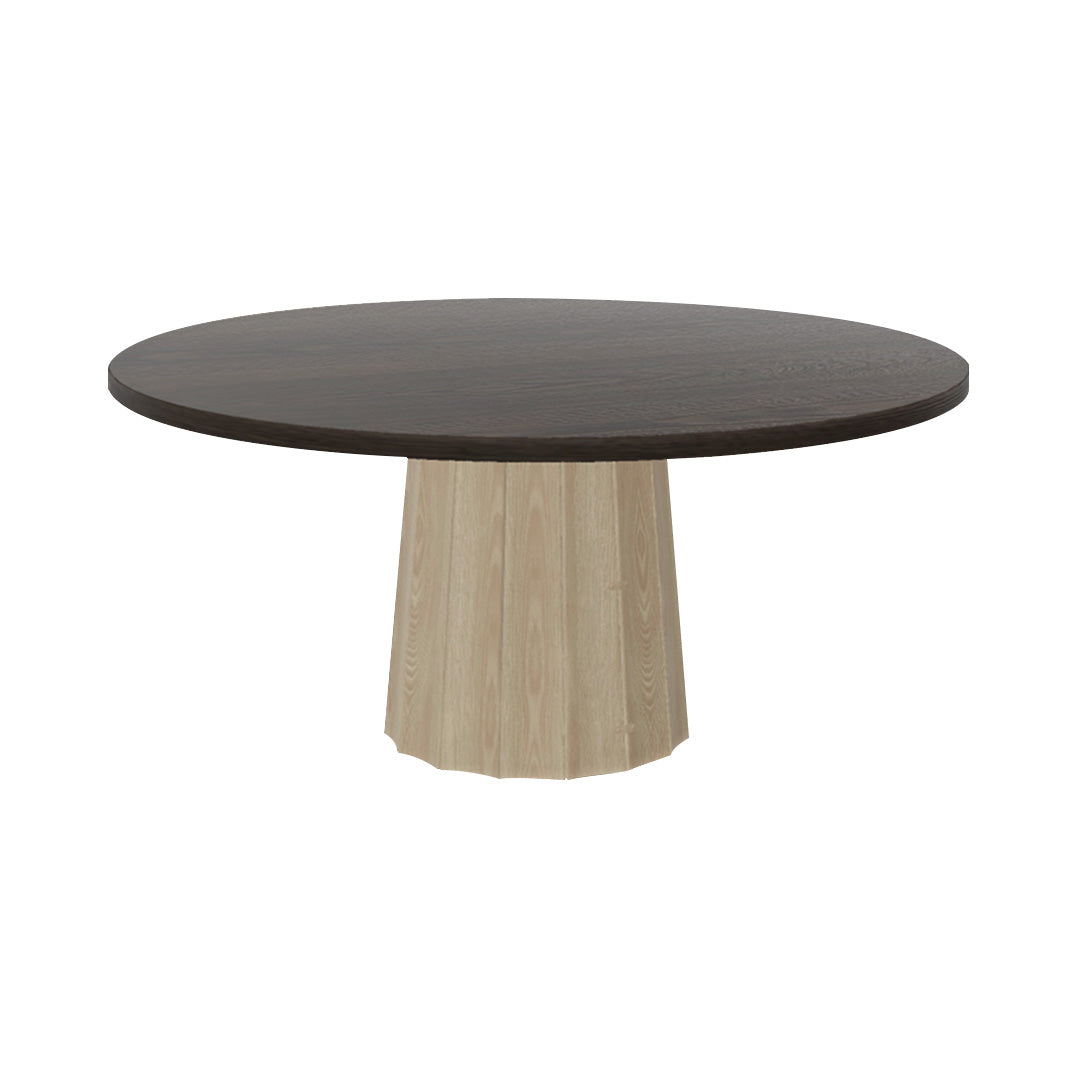 Container Round Table: Extra Large + Bodhi Cover + Grey stained + White Wash