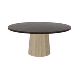 Container Round Table: Extra Large + Bodhi Cover + Grey stained + White Wash