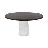Container Round Table: Large + Grey stained + White