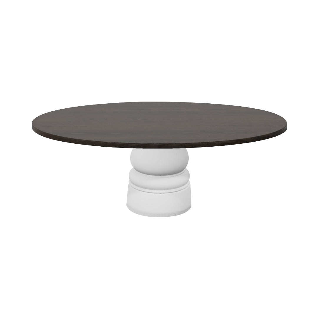Container Oval Table: Small + New Antiques + Grey Stained + White