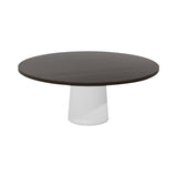 Container Round Table: XXL + Cable Feed + Grey stained + White
