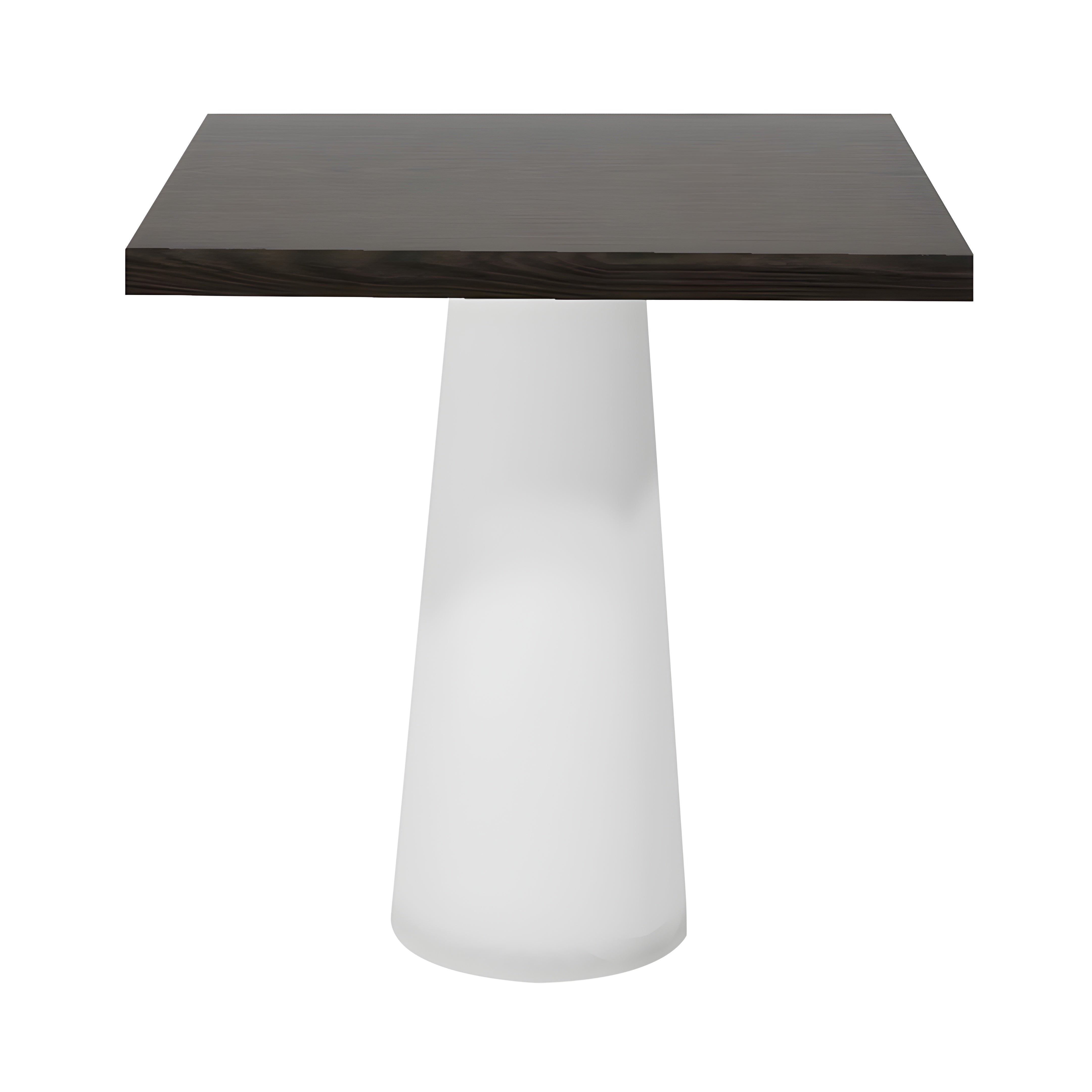 Container Square Table: Small + Grey Stained + White