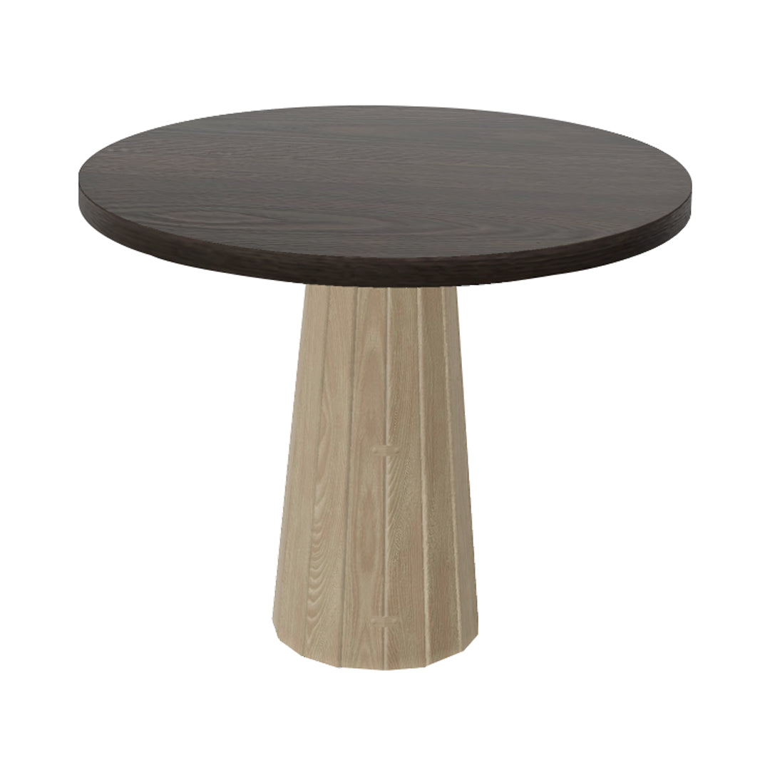 Container Round Table: Small + Bodhi Cover + Grey Stained + White Wash