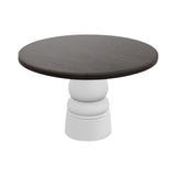 Container Round Table: Large + New Antiques + Grey stained + White