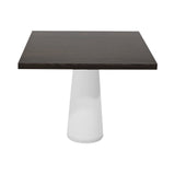 Container Square Table: Large + Grey Stained + White