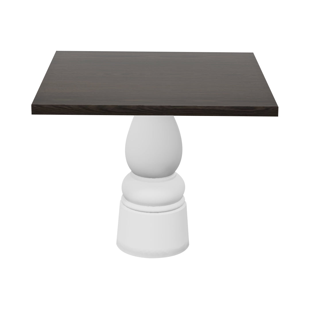 Container Square Table: Large + New Antiques + Grey Stained + White