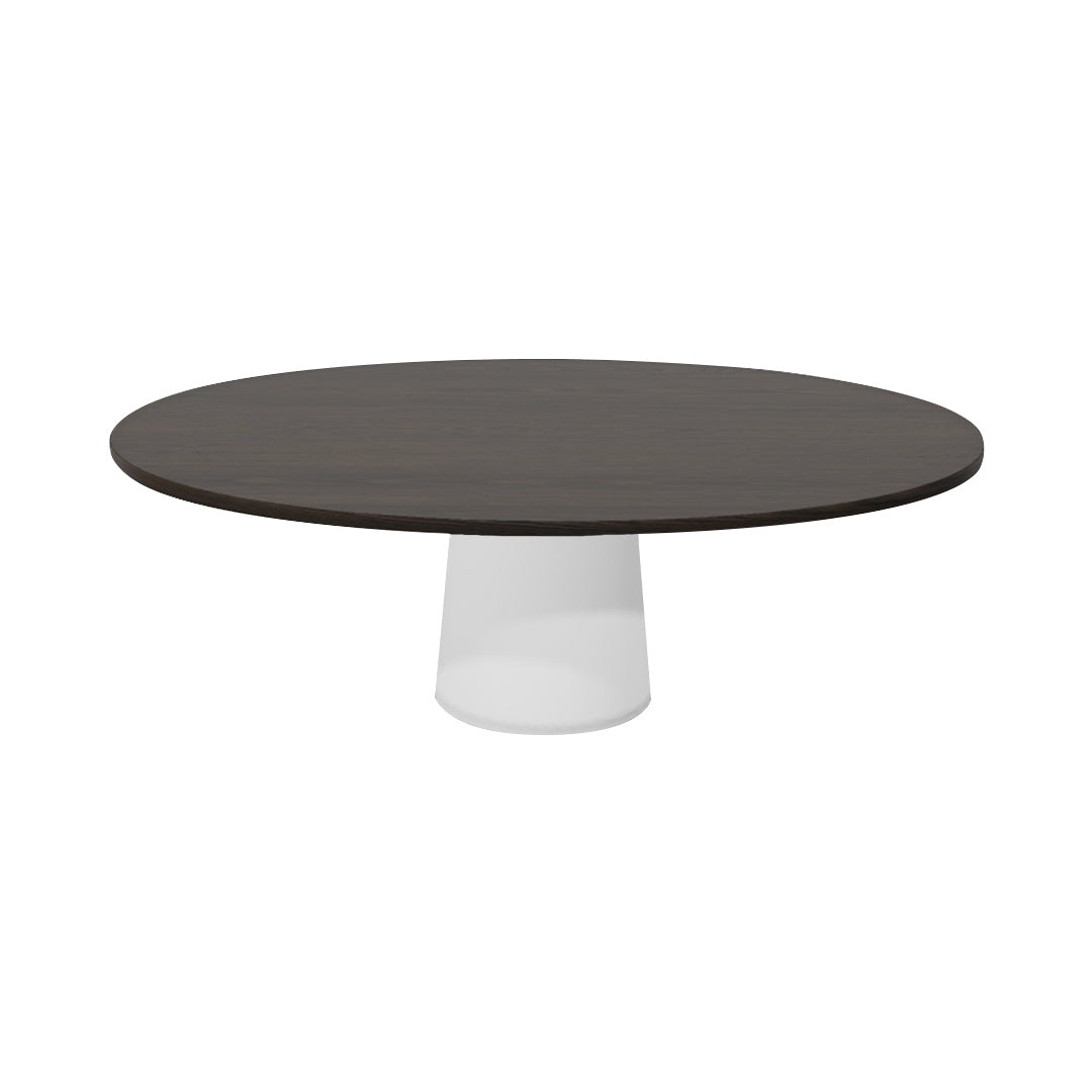 Container Oval Table: Small + Grey Stained + White