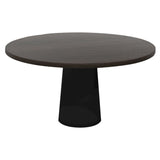 Container Round Table: Large + Cable Feed + Grey Stained + Black