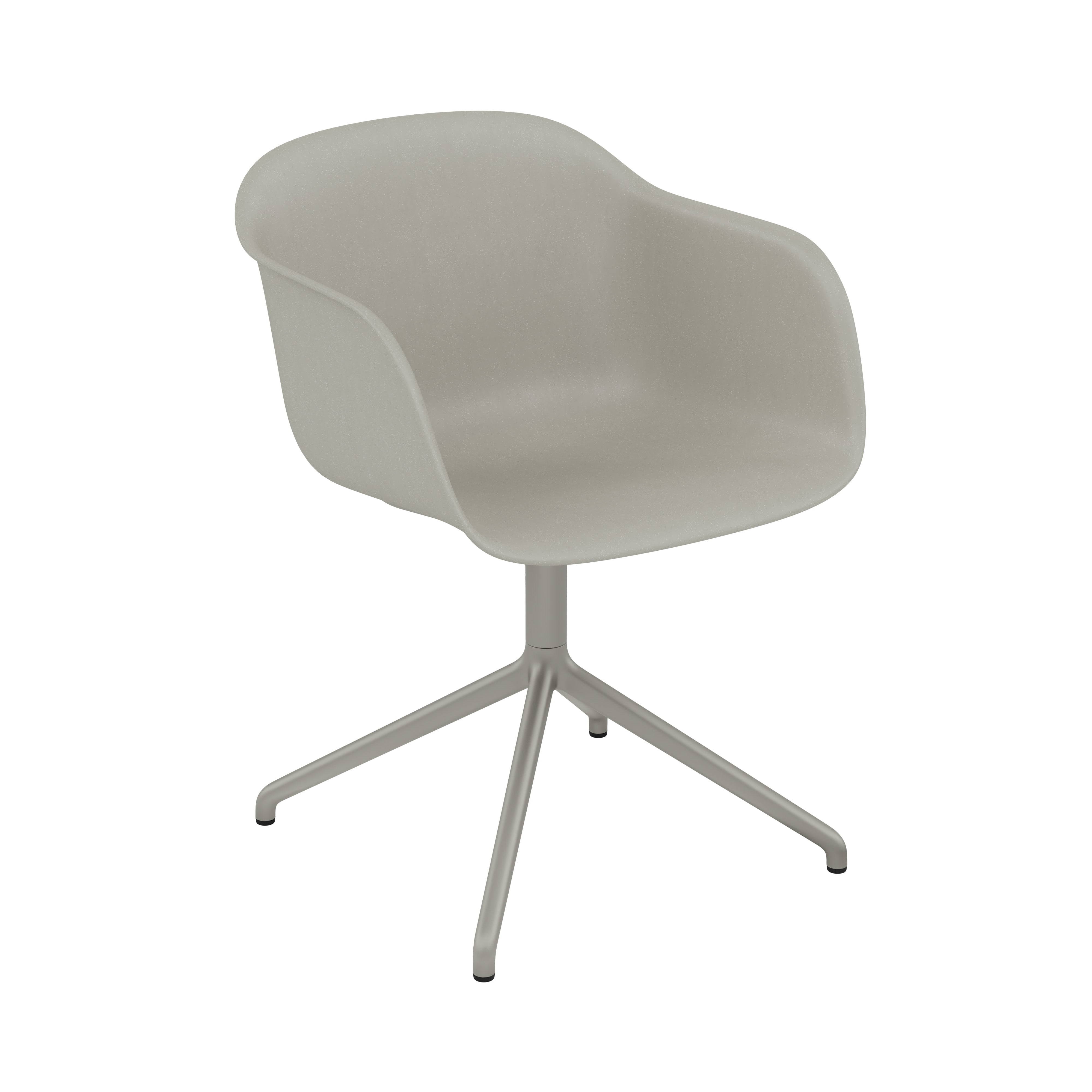 Fiber Armchair: Swivel Base with Return + Recycled Shell + Grey