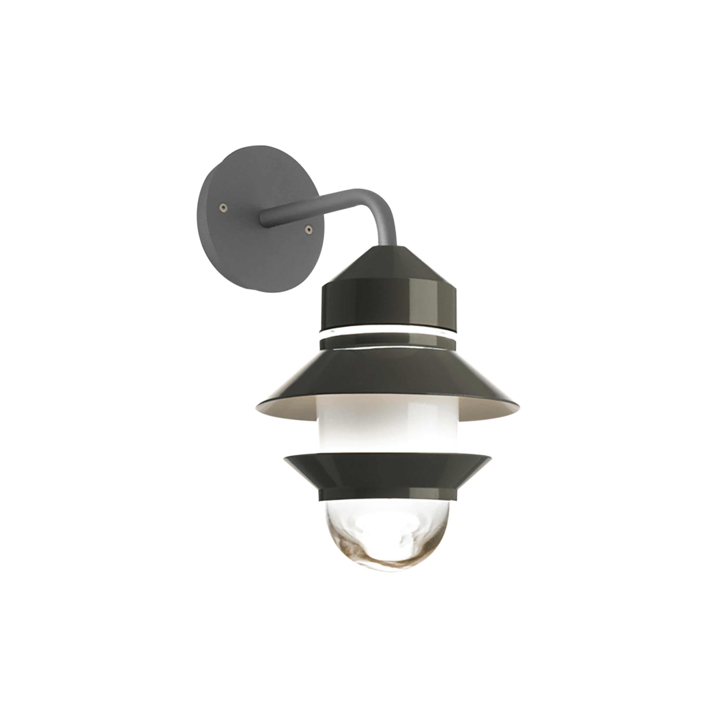 Santorini Fixed Stem Wall Light: Grey