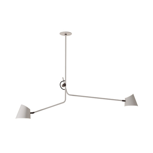 Hartau Double Ceiling Lamp: Matte White + Black Anodized