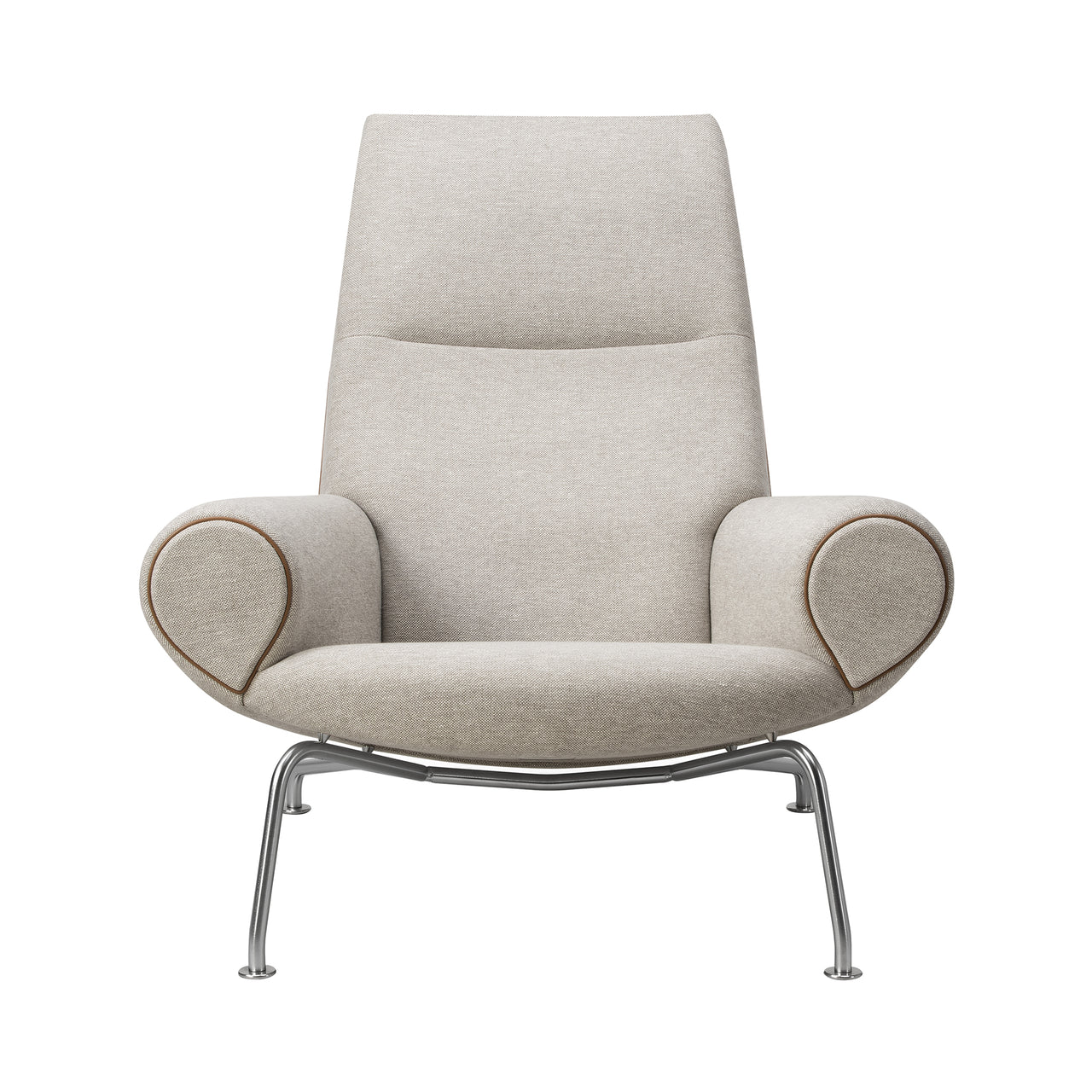 Wegner Queen Chair: Without Ottoman + Brushed Stainless Steel