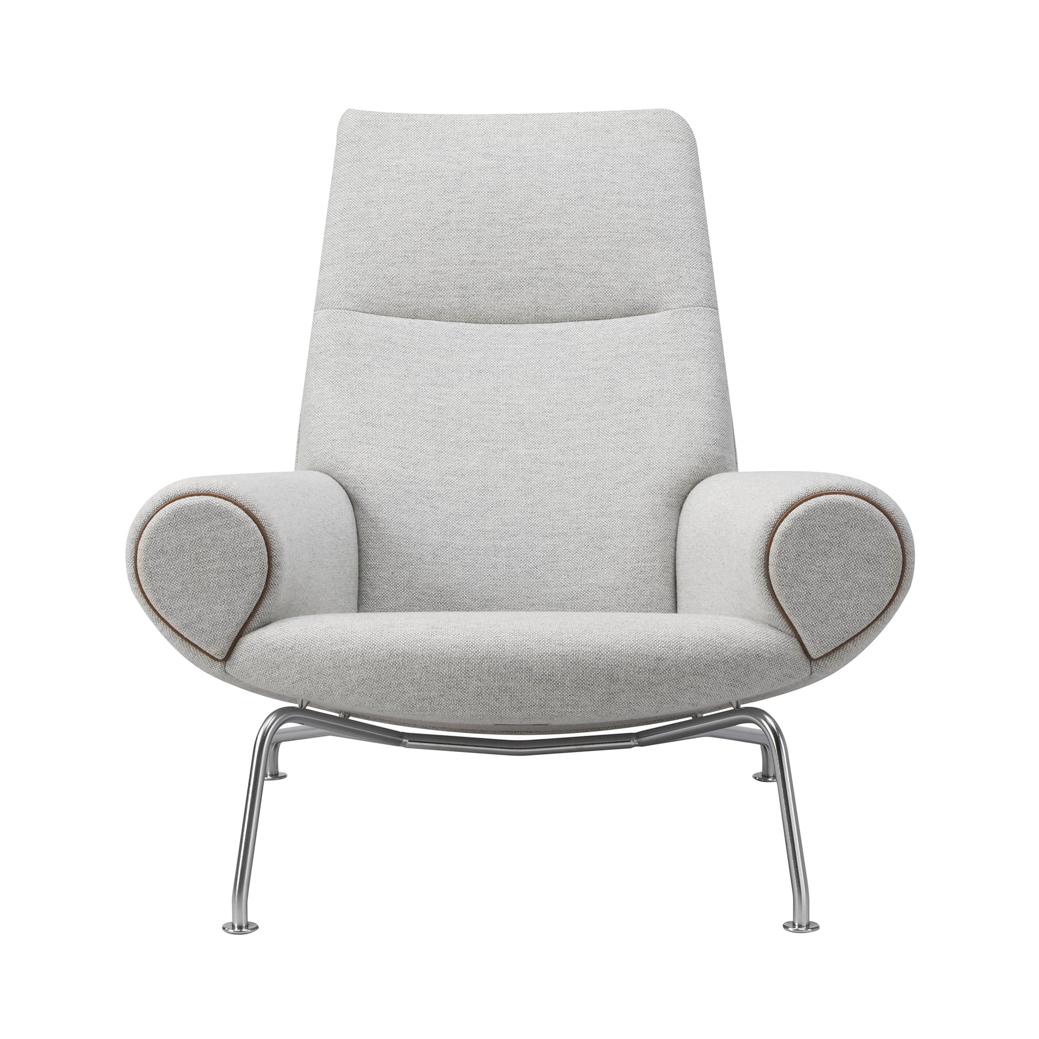 Wegner Queen Chair: Without Ottoman + Brushed Stainless Steel