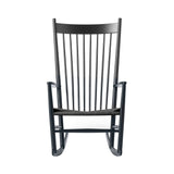 Wegner J16 Rocking Chair: Black + Black Lacquered Oak