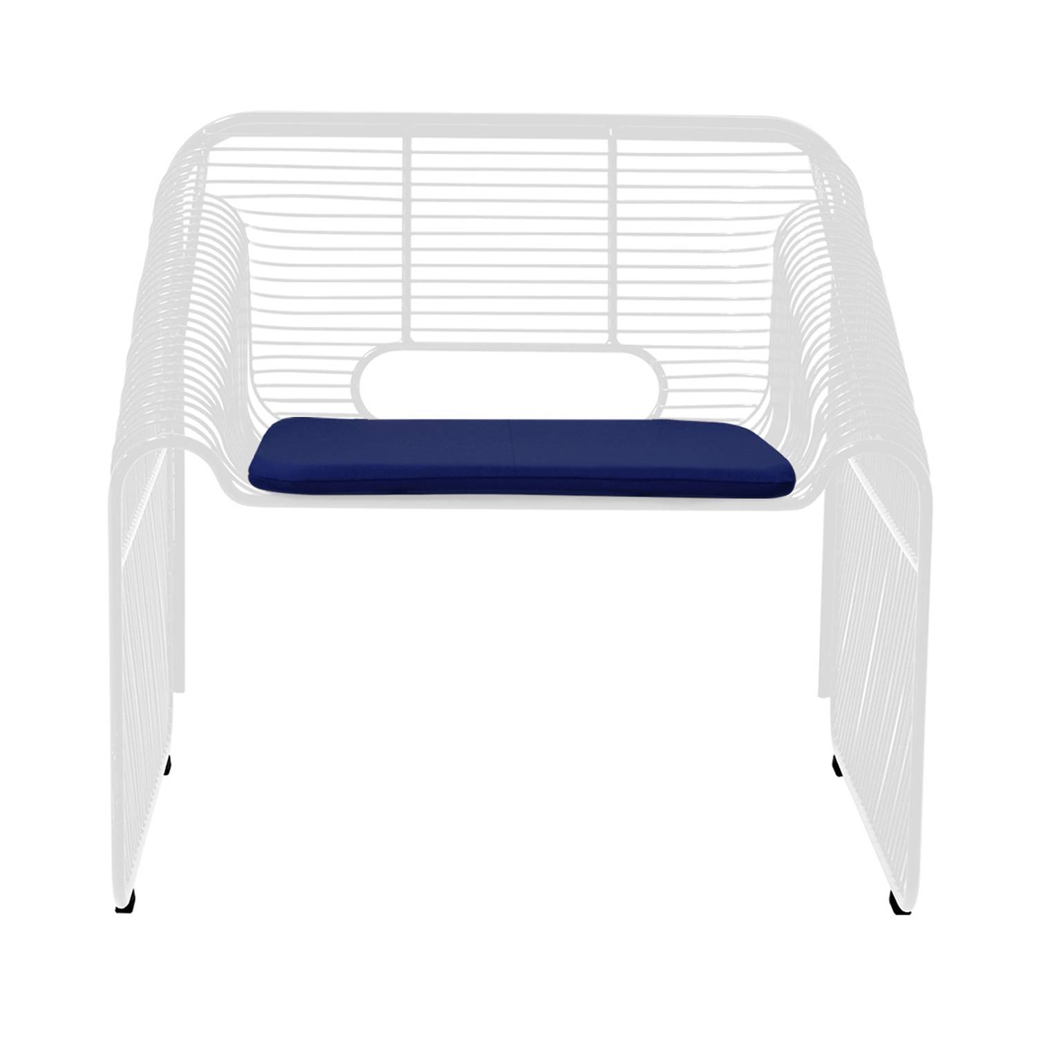 Hot Seat Lounge: White + Navy Seat Pad