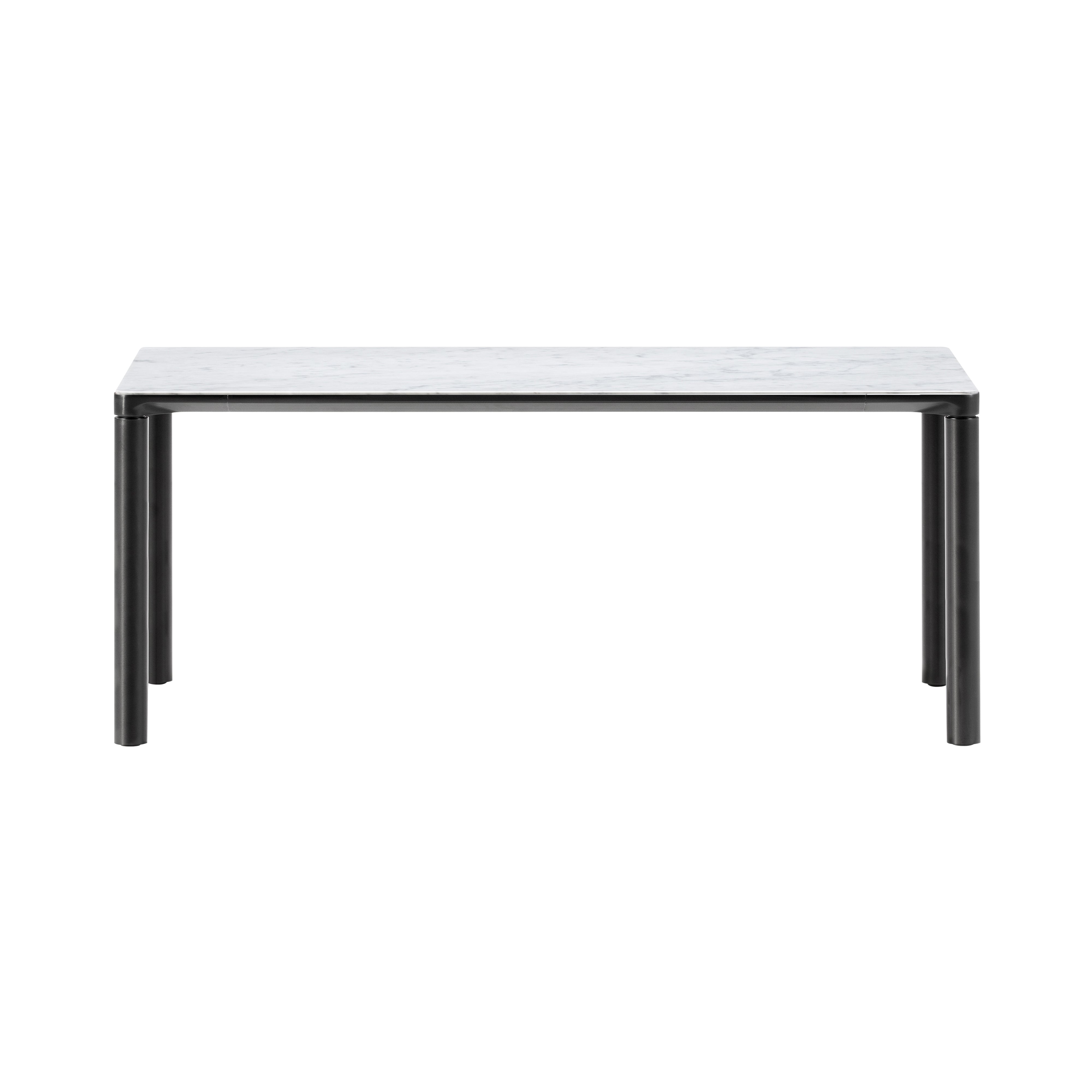 Piloti Alu Table: Large + Low + White Carrara + Black