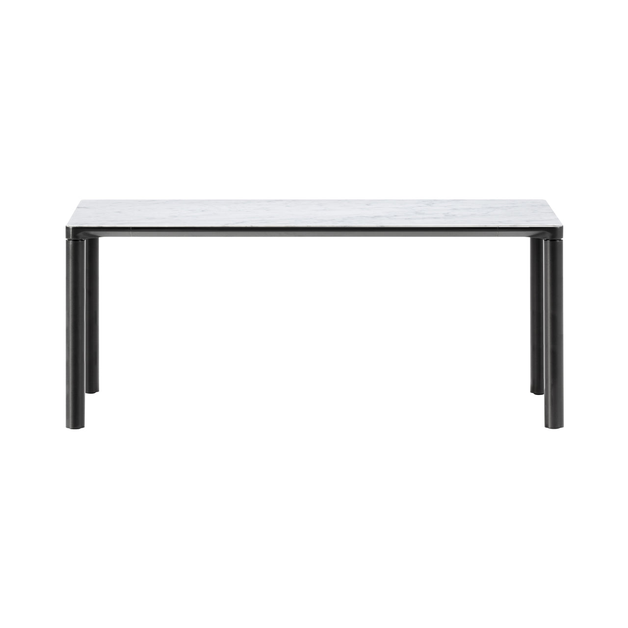 Piloti Alu Table: Large + Low + White Carrara + Black