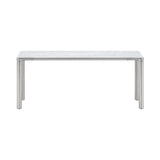 Piloti Alu Table: Large + Low + White Carrara + Brushed Aluminum