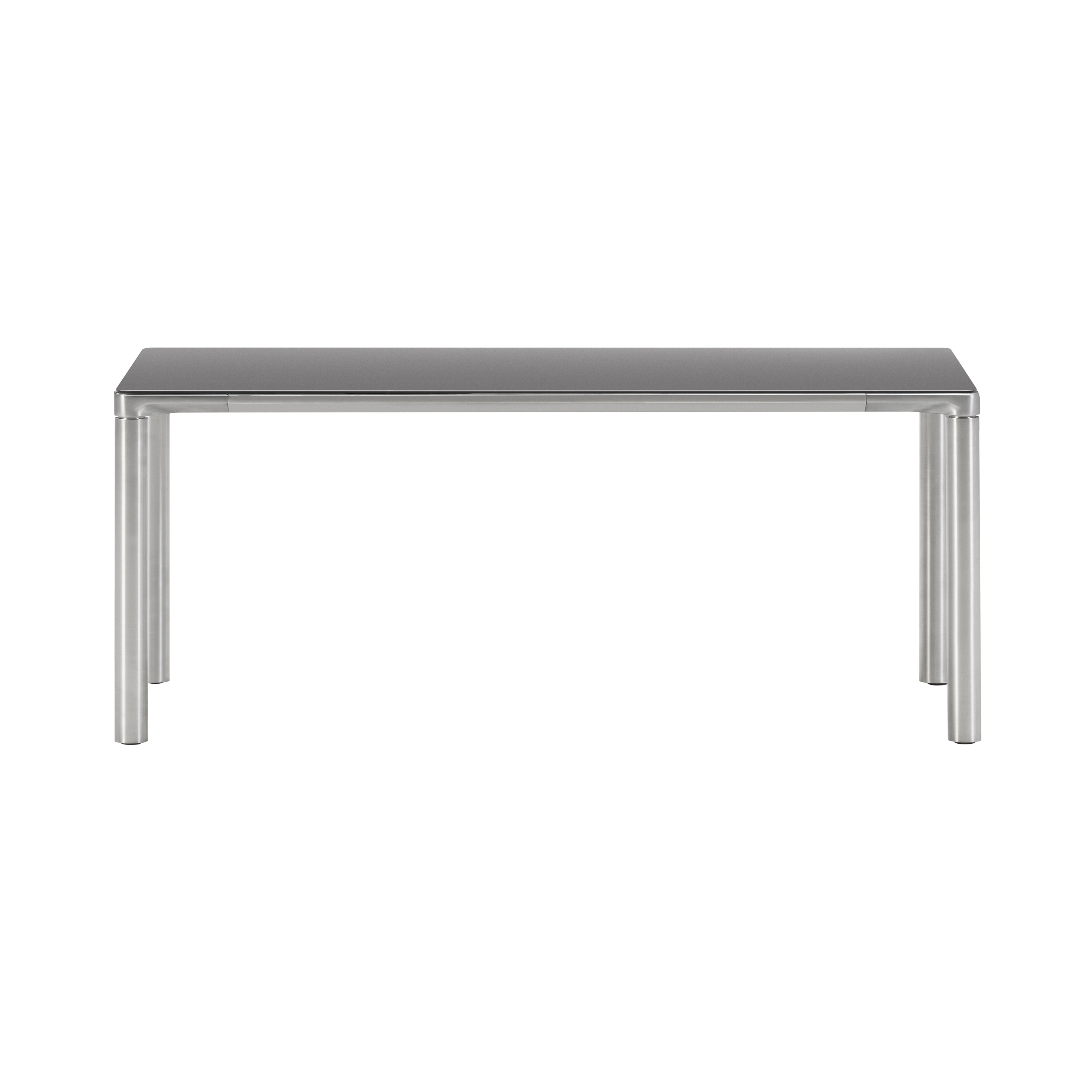 Piloti Alu Table: Large + Low + Black + Brushed Aluminum