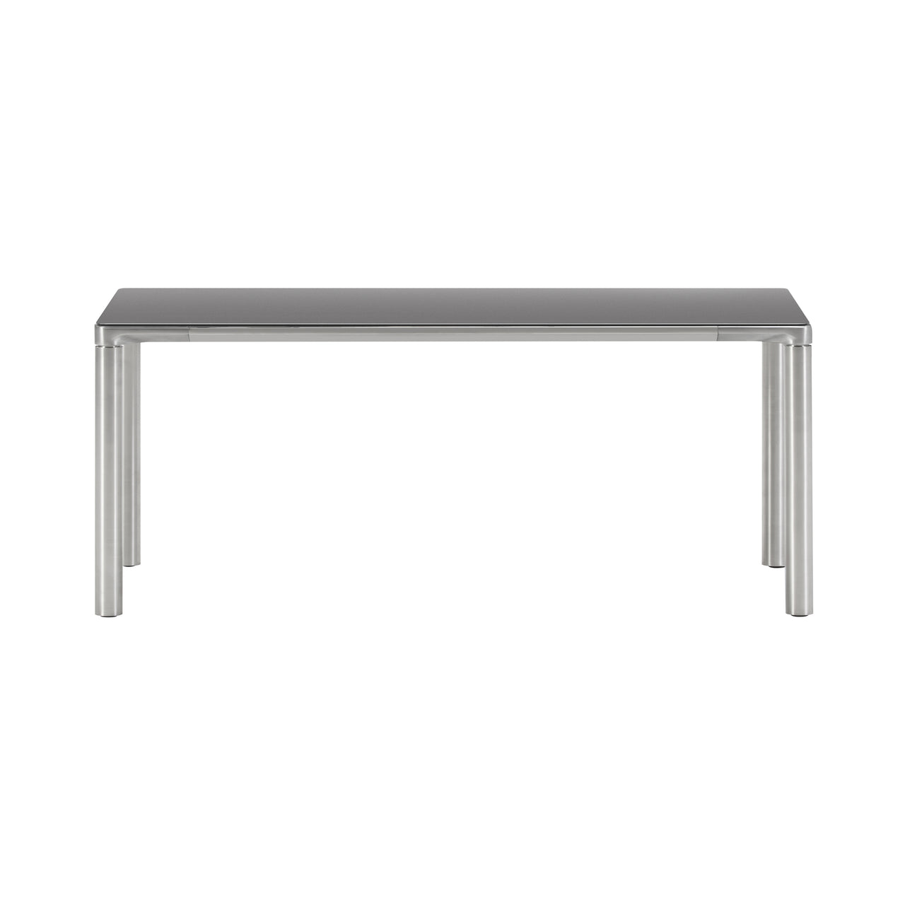 Piloti Alu Table: Large + Low + Black + Brushed Aluminum