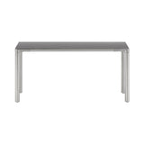 Piloti Alu Table: Large + High + Black + Brushed Aluminum