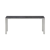Piloti Alu Table: Large + Low + Black Marquina + Brushed Aluminum